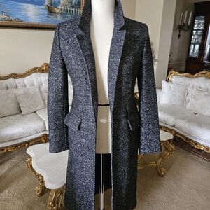 Banana Republic Black Long Twill Coat- NEW WITH TAG